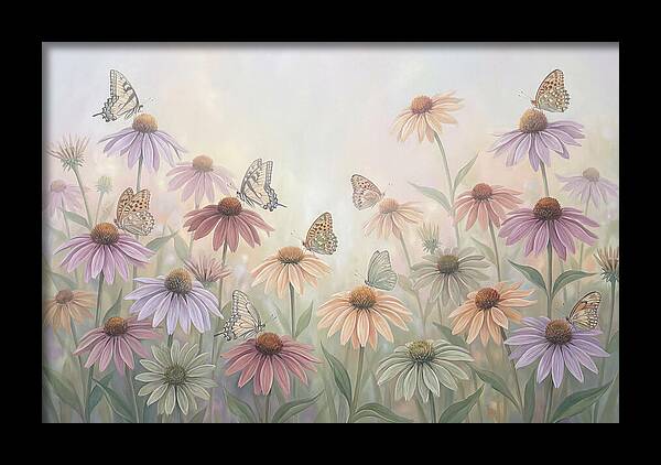 Coneflower Garden With Butterflies