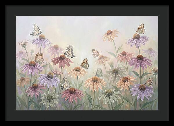 Coneflower Garden With Butterflies