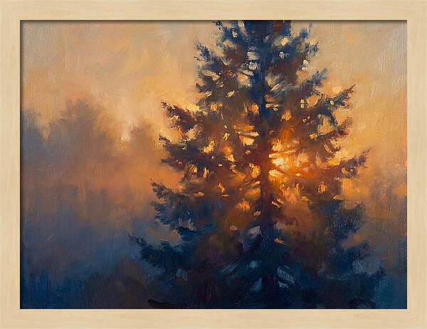 Conifer Tree At Dusk