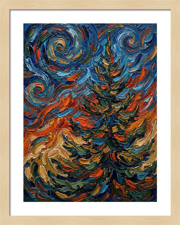 Conifer Tree In Expressionist Style