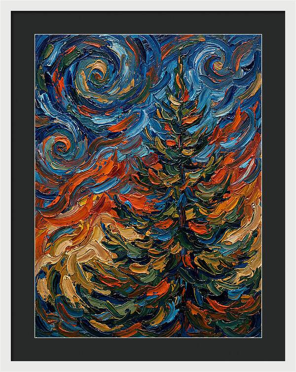 Conifer Tree In Expressionist Style