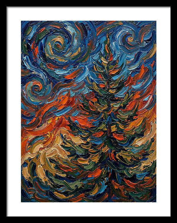 Conifer Tree In Expressionist Style