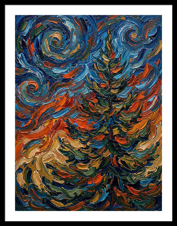 Conifer Tree In Expressionist Style