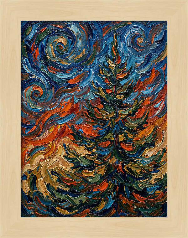 Conifer Tree In Expressionist Style