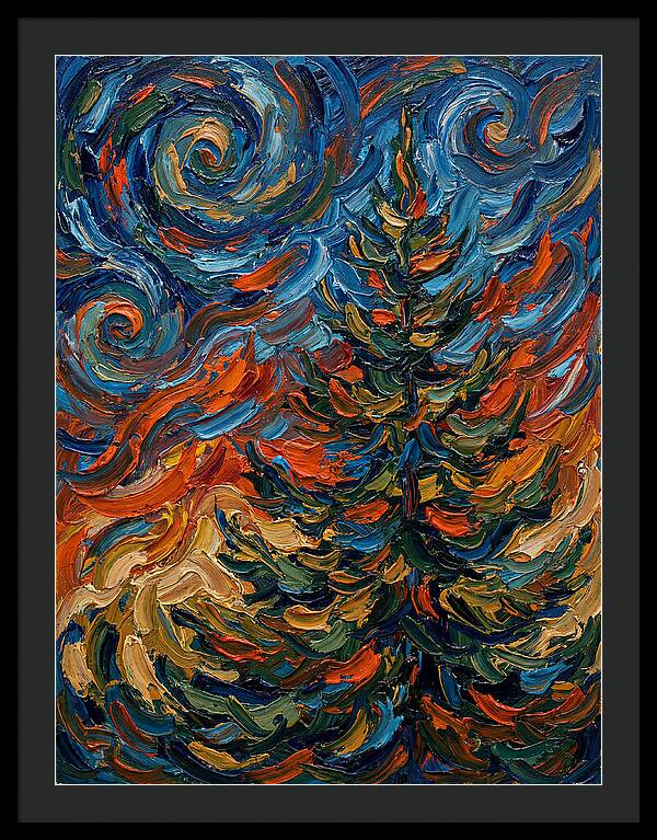 Conifer Tree In Expressionist Style