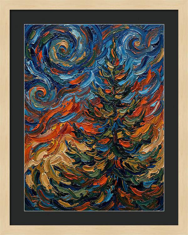 Conifer Tree In Expressionist Style