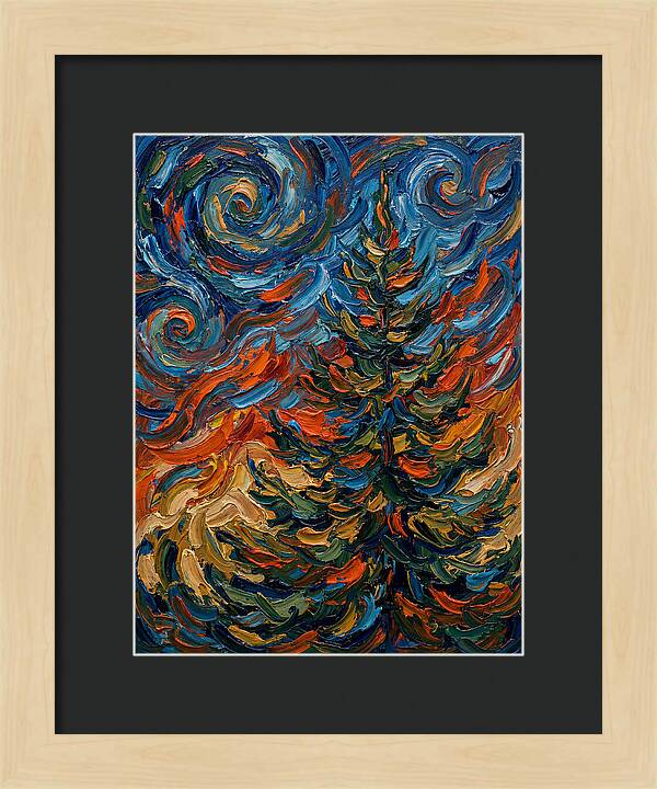 Conifer Tree In Expressionist Style