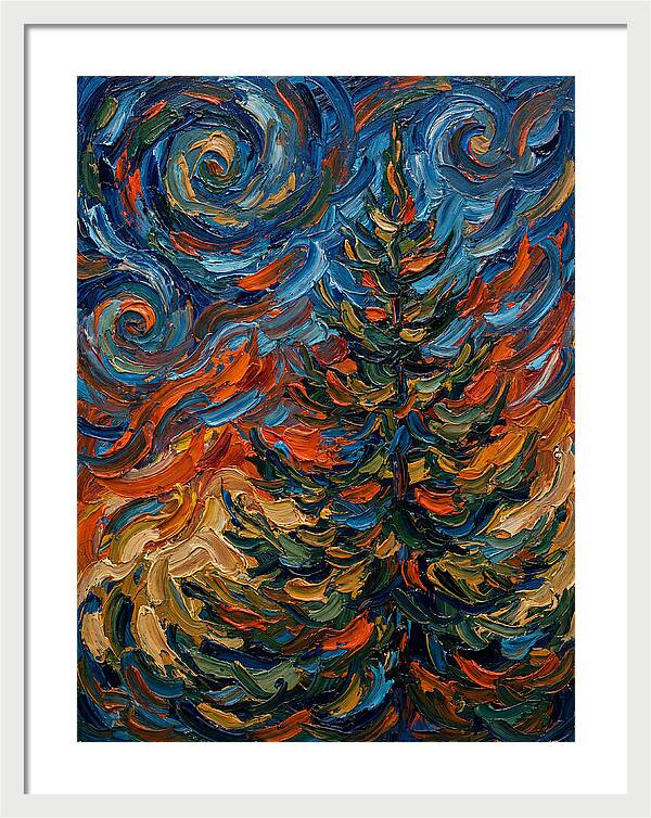 Conifer Tree In Expressionist Style