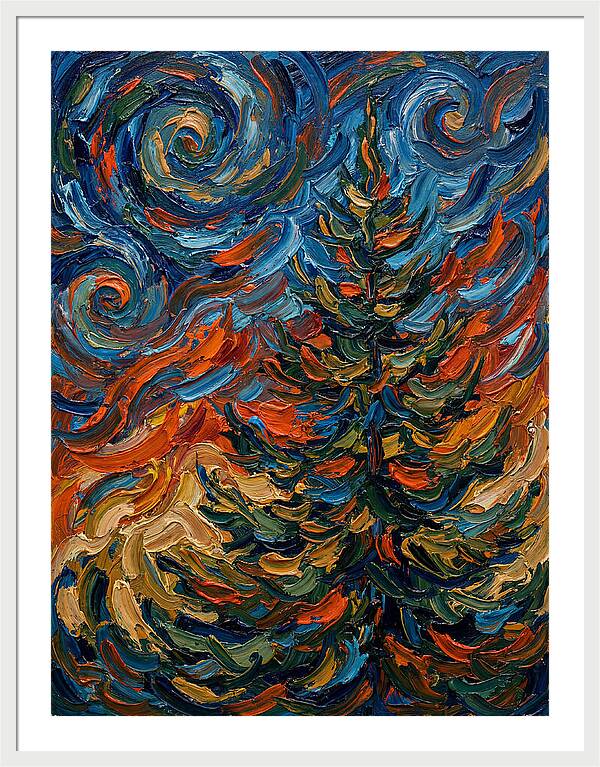Conifer Tree In Expressionist Style