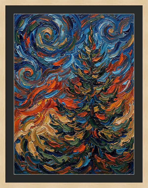 Conifer Tree In Expressionist Style