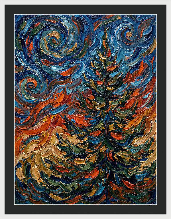 Conifer Tree In Expressionist Style