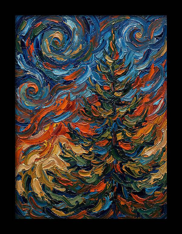 Conifer Tree In Expressionist Style