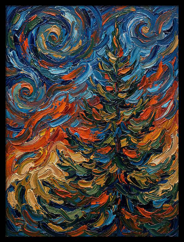 Conifer Tree In Expressionist Style