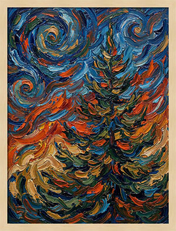 Conifer Tree In Expressionist Style