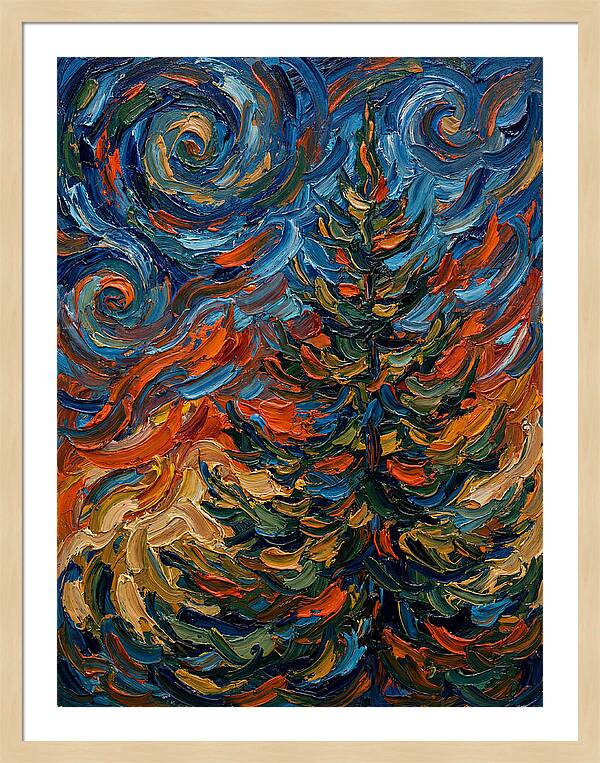 Conifer Tree In Expressionist Style