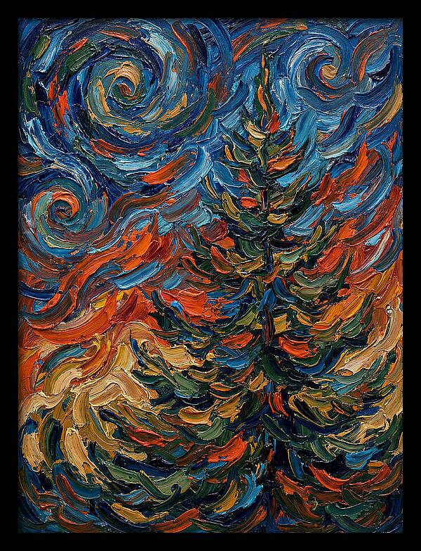 Conifer Tree In Expressionist Style