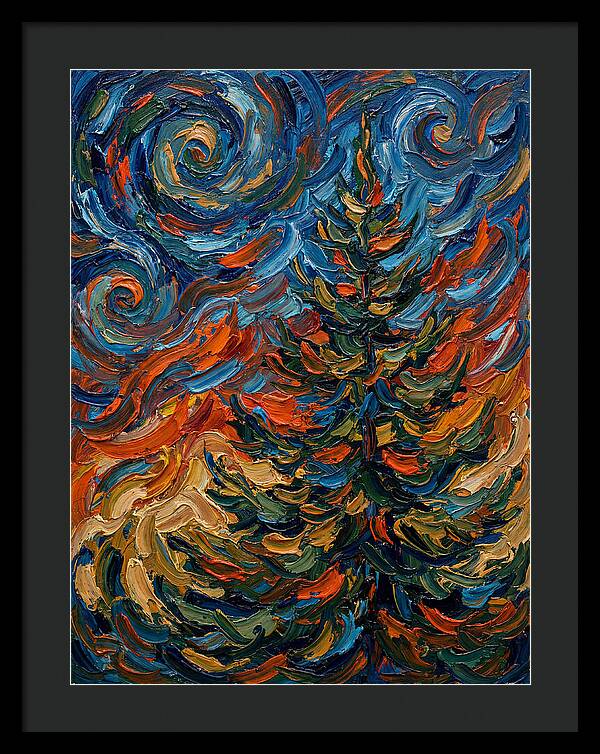 Conifer Tree In Expressionist Style