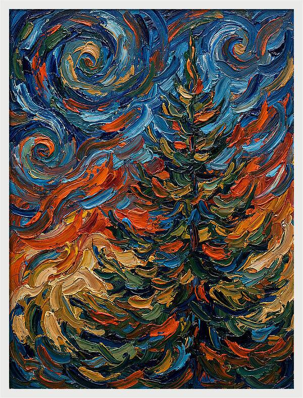 Conifer Tree In Expressionist Style