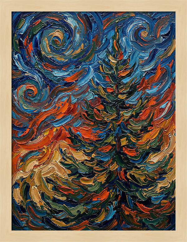 Conifer Tree In Expressionist Style