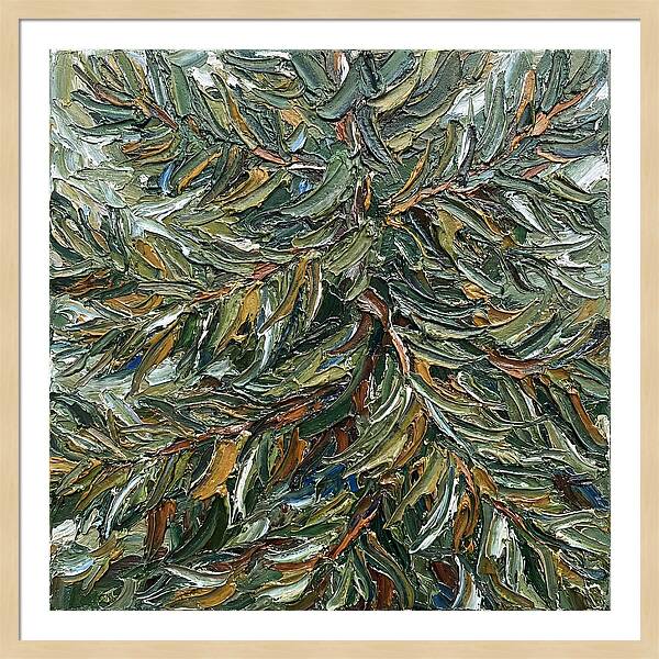 Conifer Tree In Palette Knife Style