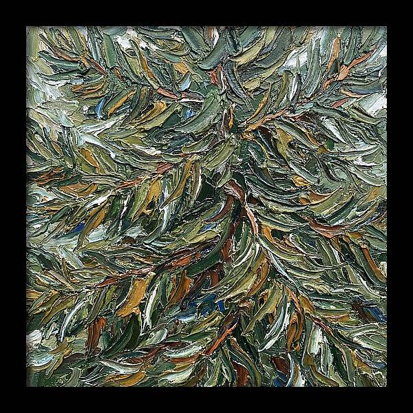 Conifer Tree In Palette Knife Style