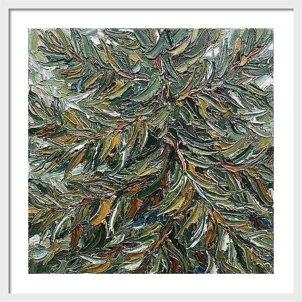 Conifer Tree In Palette Knife Style
