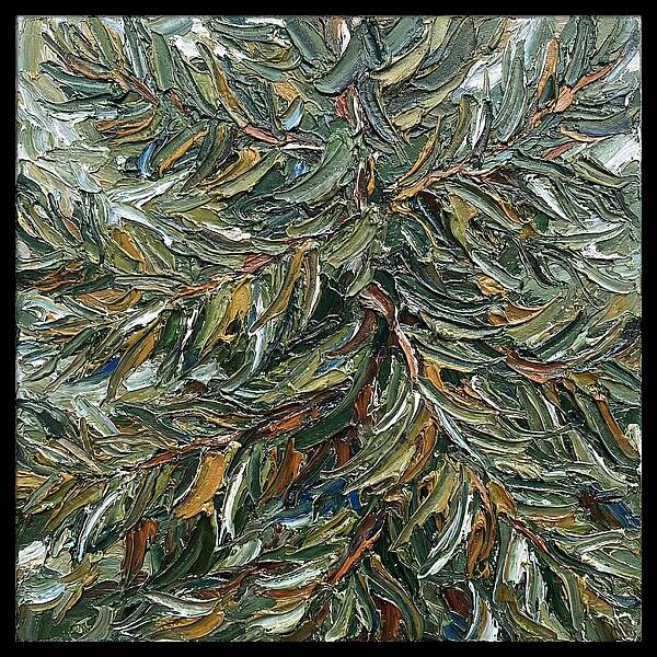 Conifer Tree In Palette Knife Style