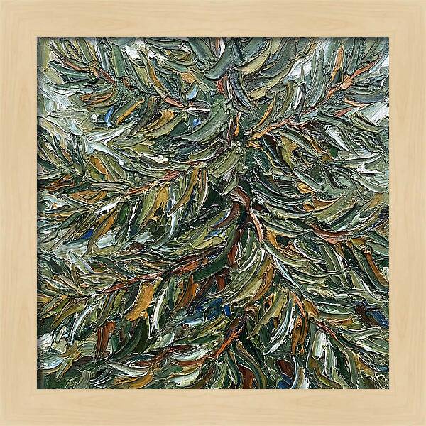 Conifer Tree In Palette Knife Style