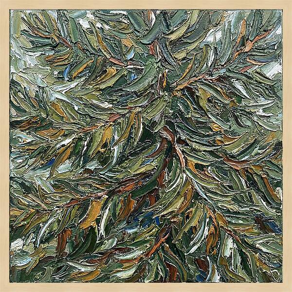 Conifer Tree In Palette Knife Style