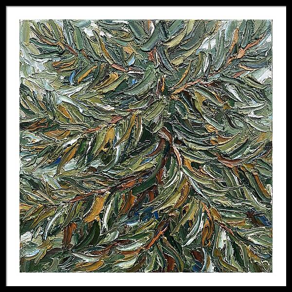 Conifer Tree In Palette Knife Style