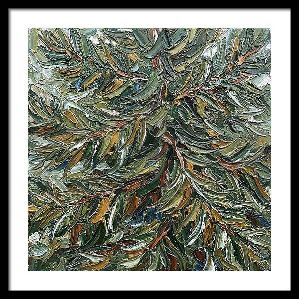 Conifer Tree In Palette Knife Style