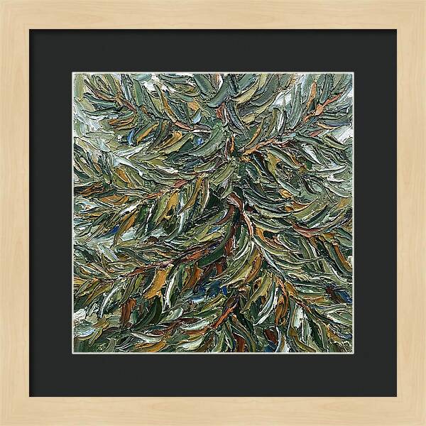 Conifer Tree In Palette Knife Style