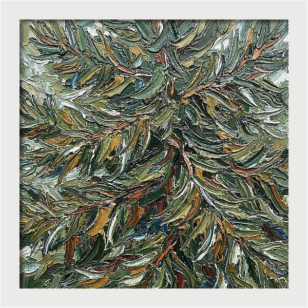 Conifer Tree In Palette Knife Style