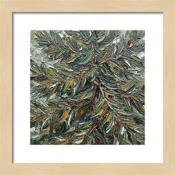Conifer Tree In Palette Knife Style