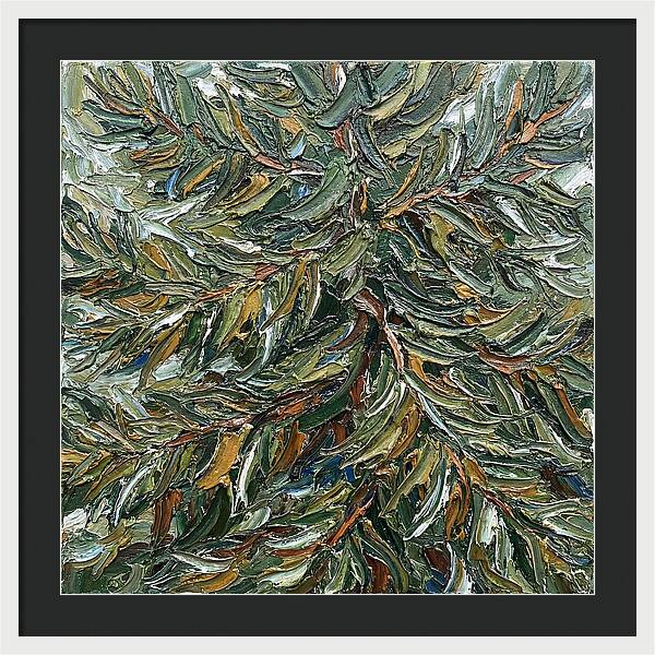 Conifer Tree In Palette Knife Style