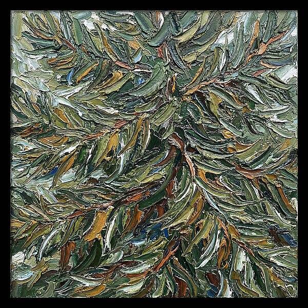 Conifer Tree In Palette Knife Style