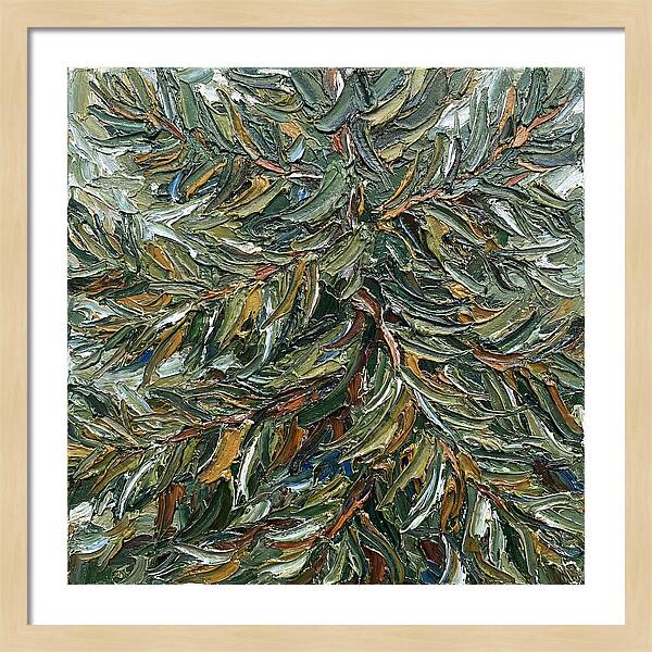 Conifer Tree In Palette Knife Style