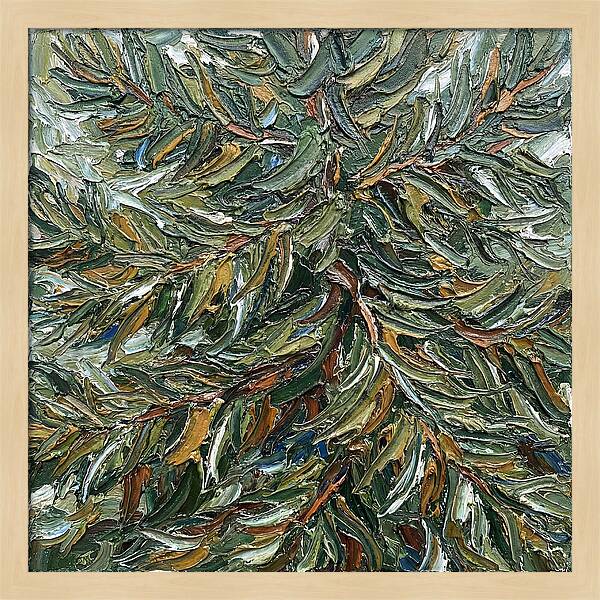 Conifer Tree In Palette Knife Style