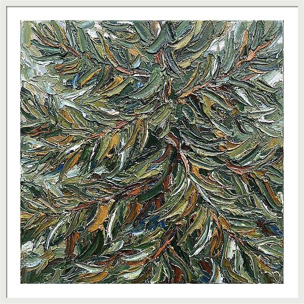 Conifer Tree In Palette Knife Style