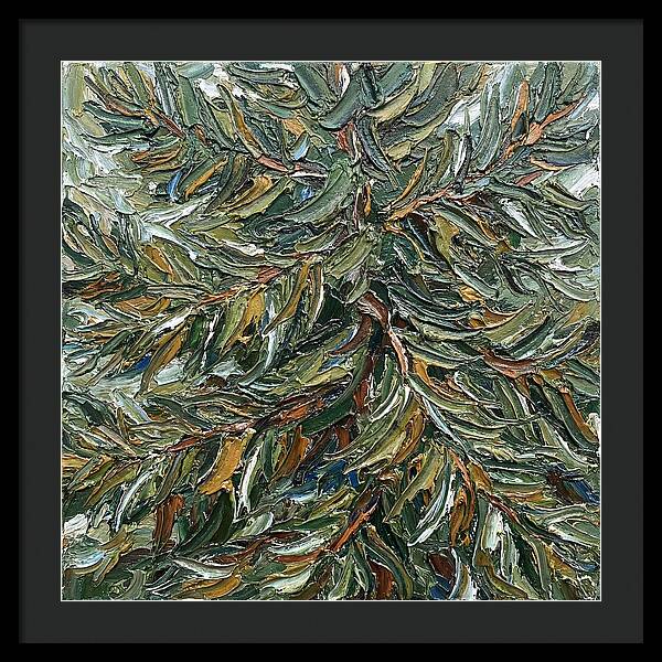 Conifer Tree In Palette Knife Style