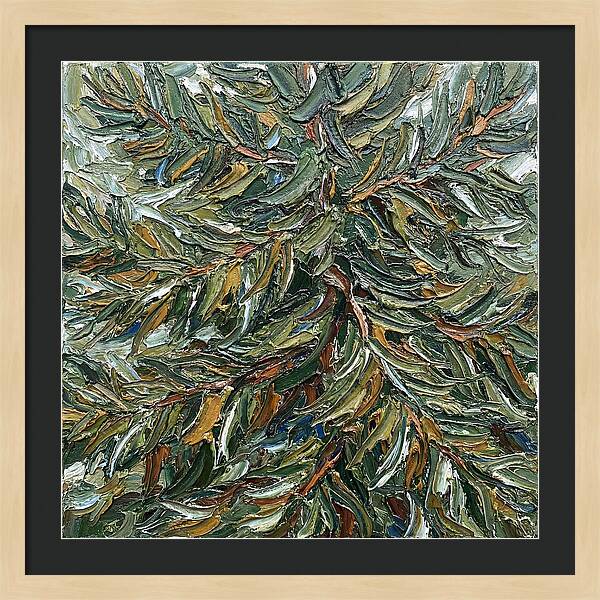 Conifer Tree In Palette Knife Style
