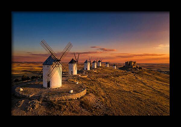 Consuegra Windmills At Sunset