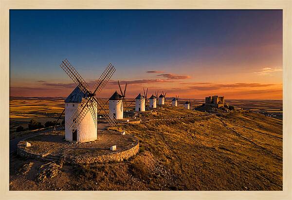 Consuegra Windmills At Sunset