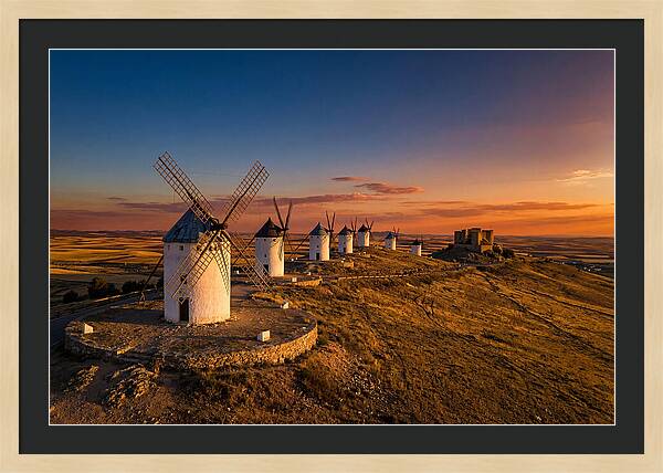 Consuegra Windmills At Sunset