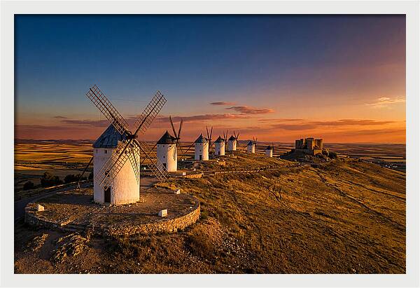 Consuegra Windmills At Sunset