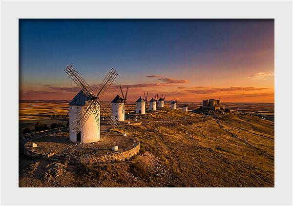 Consuegra Windmills At Sunset