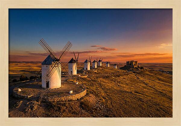 Consuegra Windmills At Sunset
