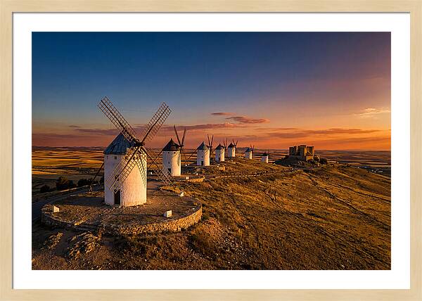 Consuegra Windmills At Sunset