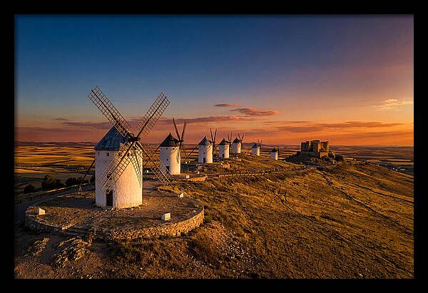 Consuegra Windmills At Sunset