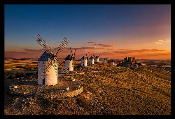 Consuegra Windmills At Sunset